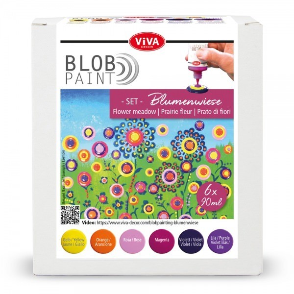 Viva Decor Blob Paint Color Set (6 x 90ml) - Flower Meadow