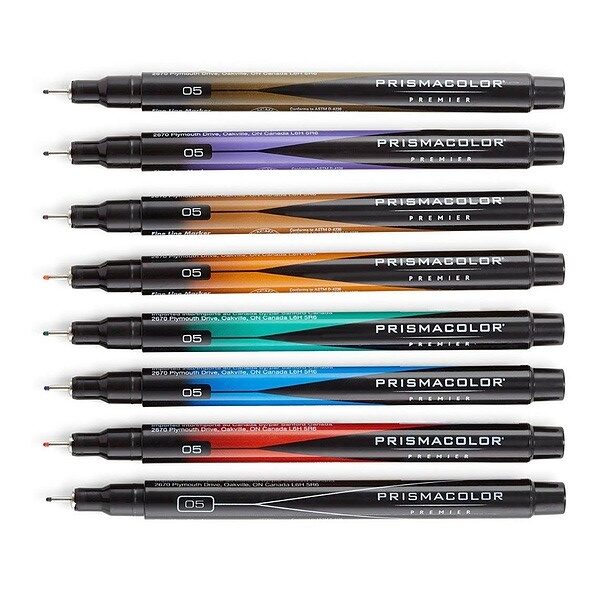 Prismacolor Premier - Set 8 Tiralíneas; Colores, Punta Extra Fina 05-2