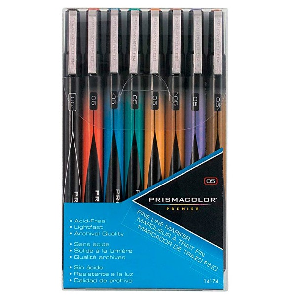 Prismacolor Premier - Set 8 Tiralíneas; Colores, Punta Extra Fina 05